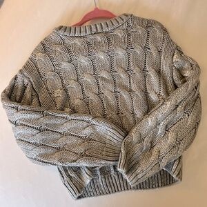 Zara Kids Cable Knit Gray/silver Sweater